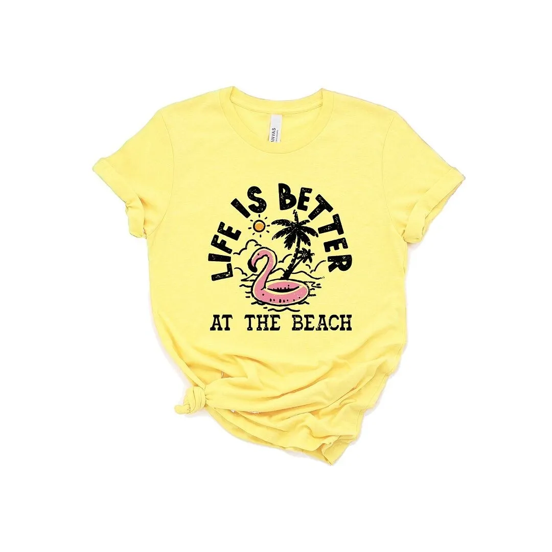 Better at the Beach Flamingo Short Sleeve Crewnneck Tee sold by Zulily product image thumbnail 2