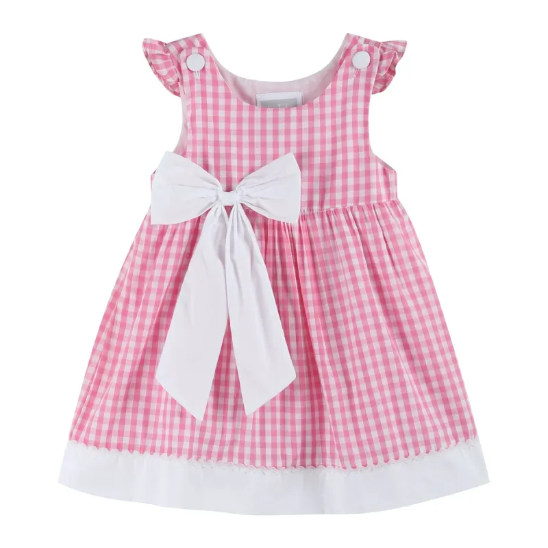 Pink Gingham Bow Dress sold by Zulily
