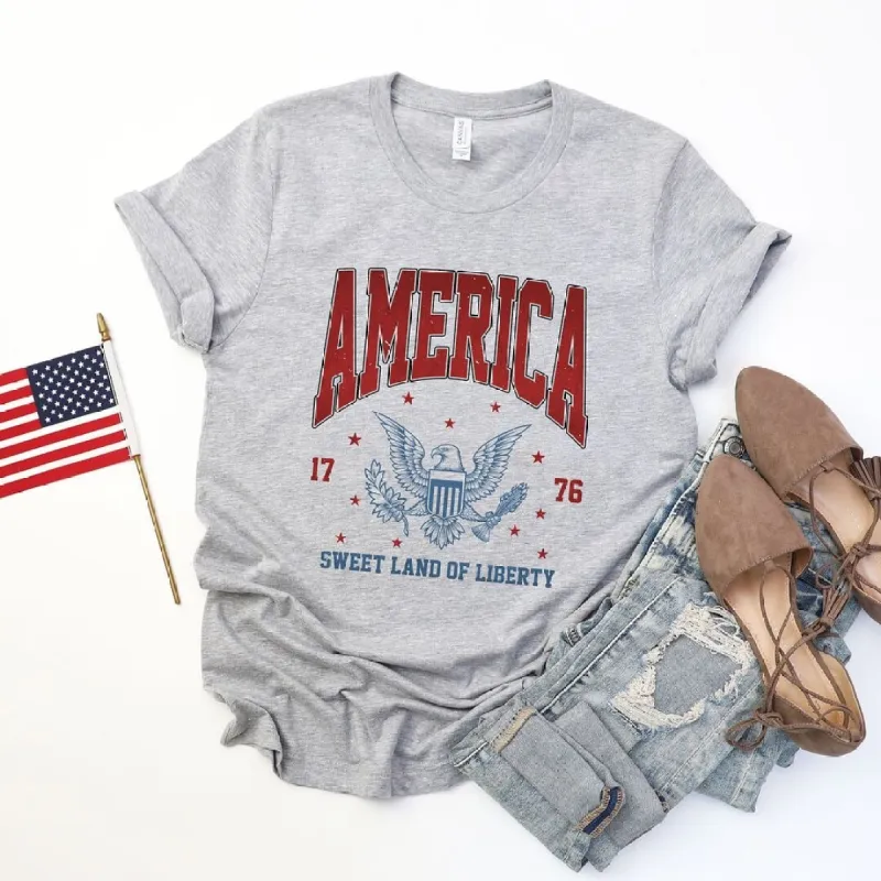 America Land of Liberty Eagle Short Sleeve Crewnneck Tee sold by Zulily