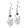 Curata 925 Sterling Silver Polished 15x53mm Amethyst Dangle Hook Earrings sold by Zulily
