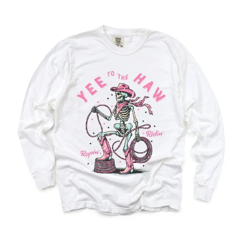 Yee to the Haw Skeleton Garment Dyed Long Sleeve sold by Zulily