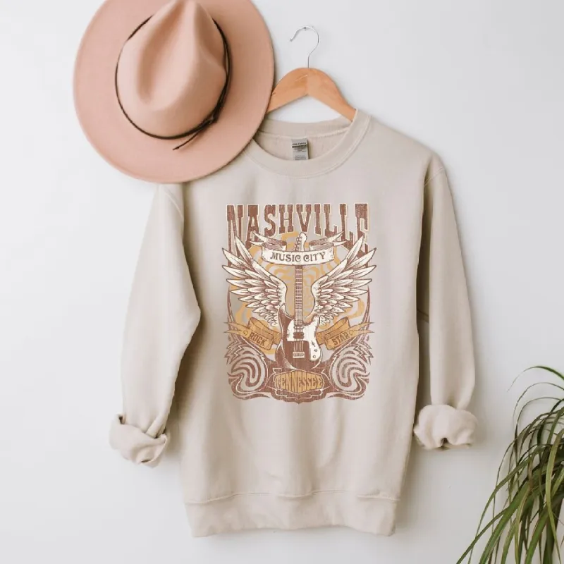Nashville Guitar Wings Graphic Sweatshirt sold by Zulily