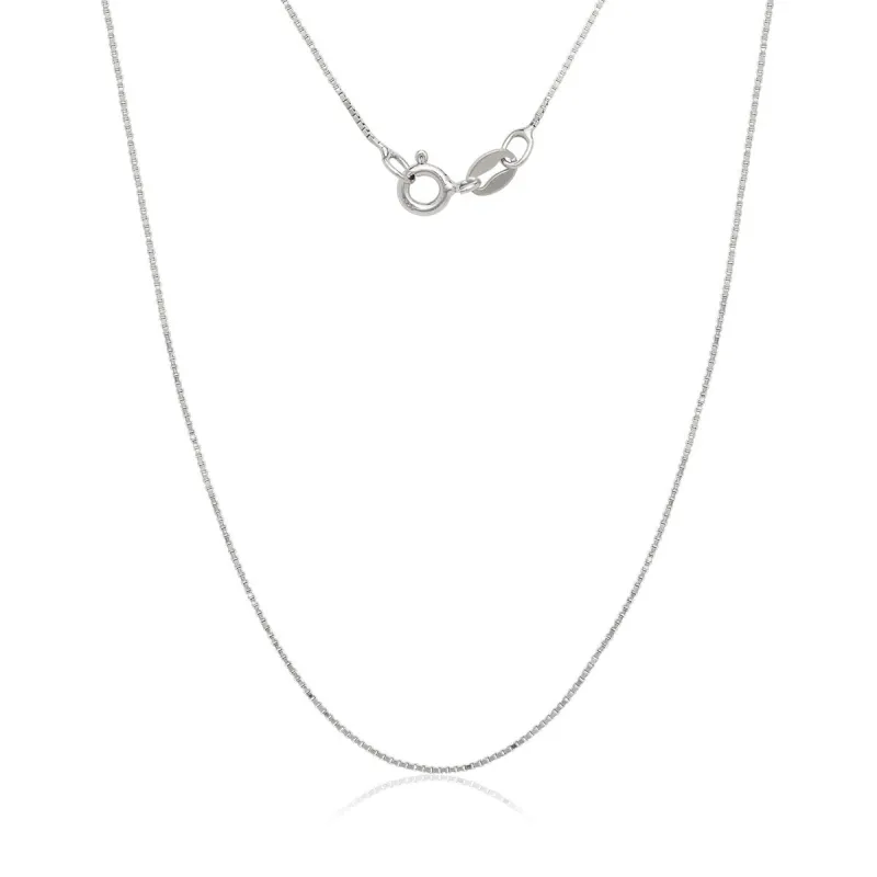 Italian Sterling Silver Rhodium-plated Box Chain Necklace - White sold by Zulily