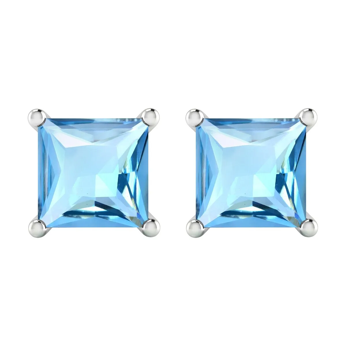 Sterling Silver Stud Earrings in Natural Sky Blue Topaz 2.75Ct Women Gifts sold by Zulily product image thumbnail 2
