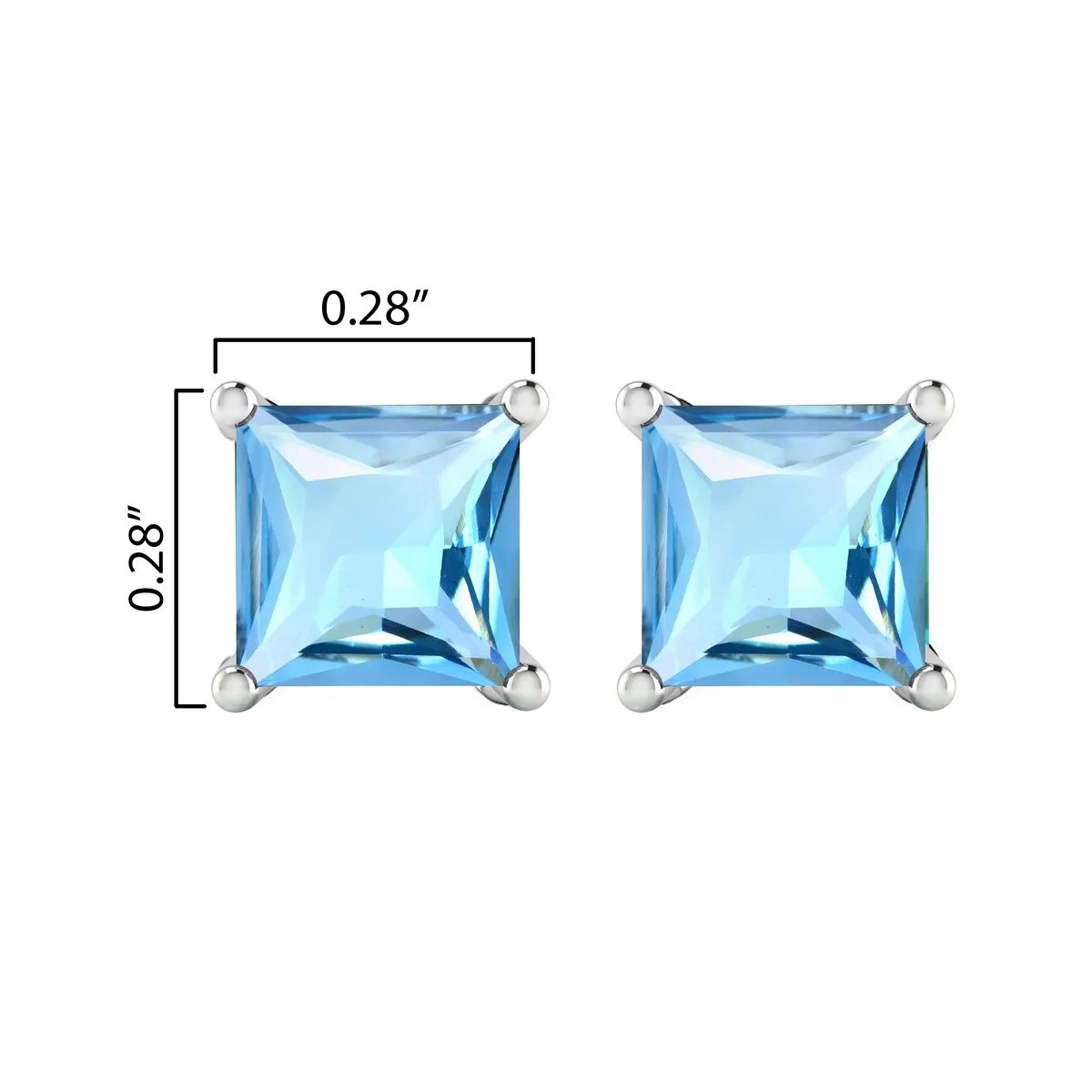 Sterling Silver Stud Earrings in Natural Sky Blue Topaz 2.75Ct Women Gifts sold by Zulily product image thumbnail 3