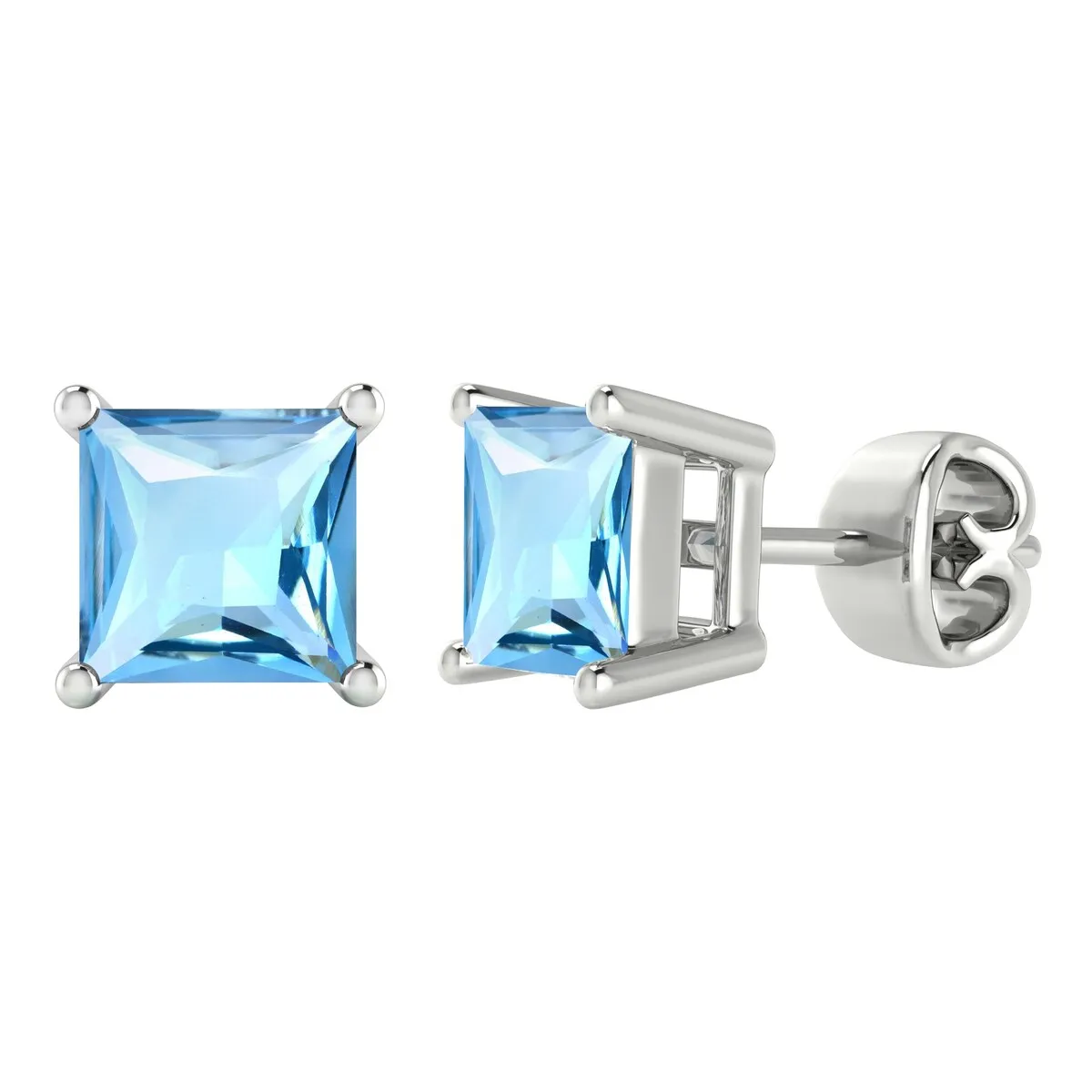 Sterling Silver Stud Earrings in Natural Sky Blue Topaz 2.75Ct Women Gifts sold by Zulily