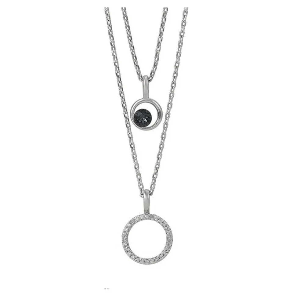 Silvertone Crystal Open Circle Layered Necklace sold by Zulily