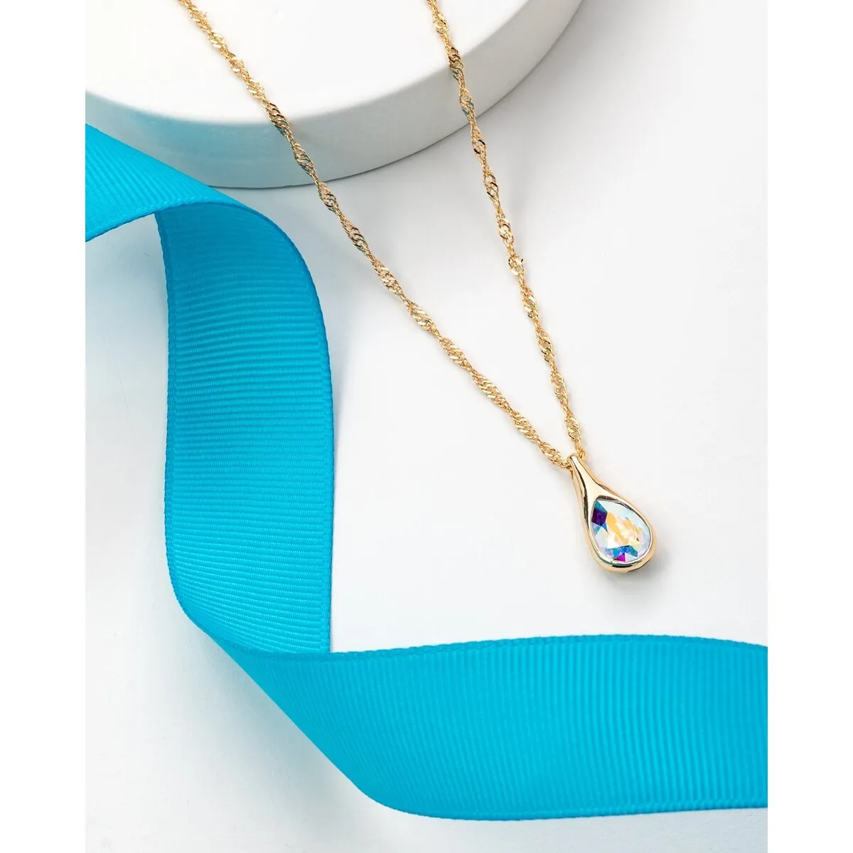 Crystal Teardrop Pendant Necklace sold by Zulily product image thumbnail 4
