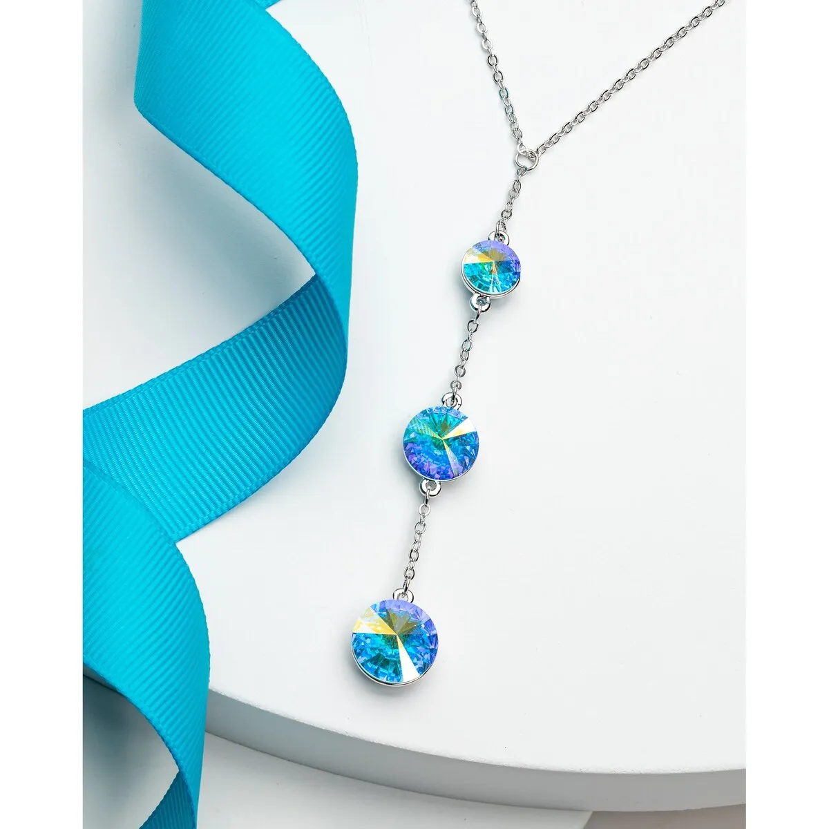 3-Crystal Graduated Necklace with Swarovski Crystals sold by Zulily product image thumbnail 4