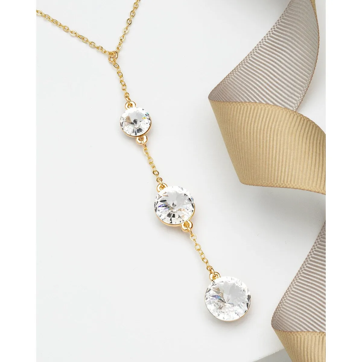 3-Crystal Graduated Necklace with Swarovski Crystals sold by Zulily product image thumbnail 2