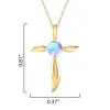 18K Gold Over Sterling Silver Natural Rainbow Moonstone Cross Pendant sold by Zulily
