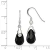 Curata 925 Sterling Silver Polished 8x30mm Hook Simulated Onyx Teardrop Dangle Earrings sold by Zulily