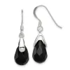 Curata 925 Sterling Silver Polished 8x30mm Hook Simulated Onyx Teardrop Dangle Earrings sold by Zulily