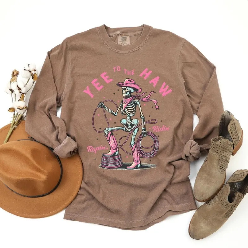 Yee to the Haw Skeleton Garment Dyed Long Sleeve sold by Zulily