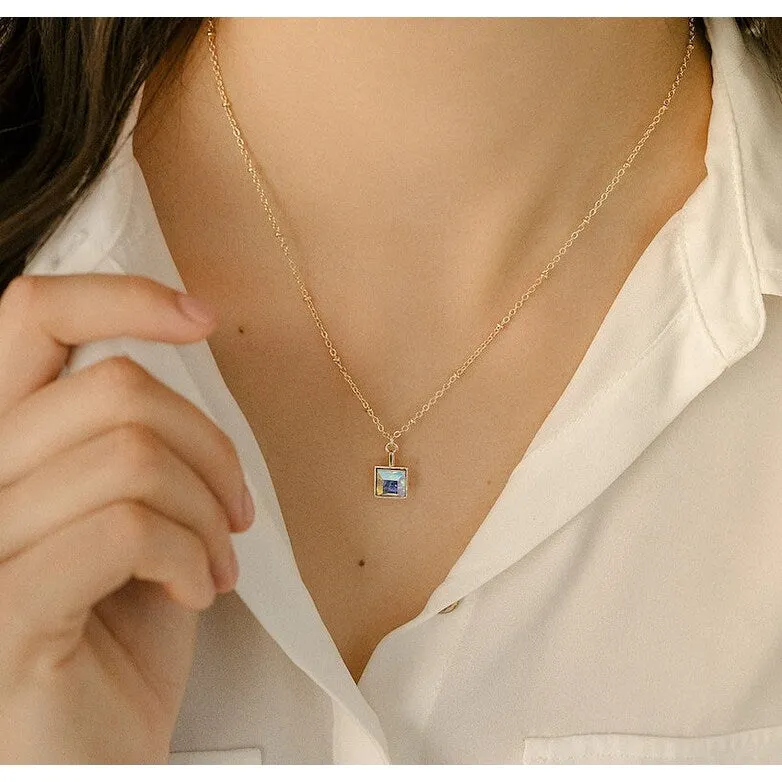 Square Crystal Dainty Pendant Necklace sold by Zulily product image thumbnail 2