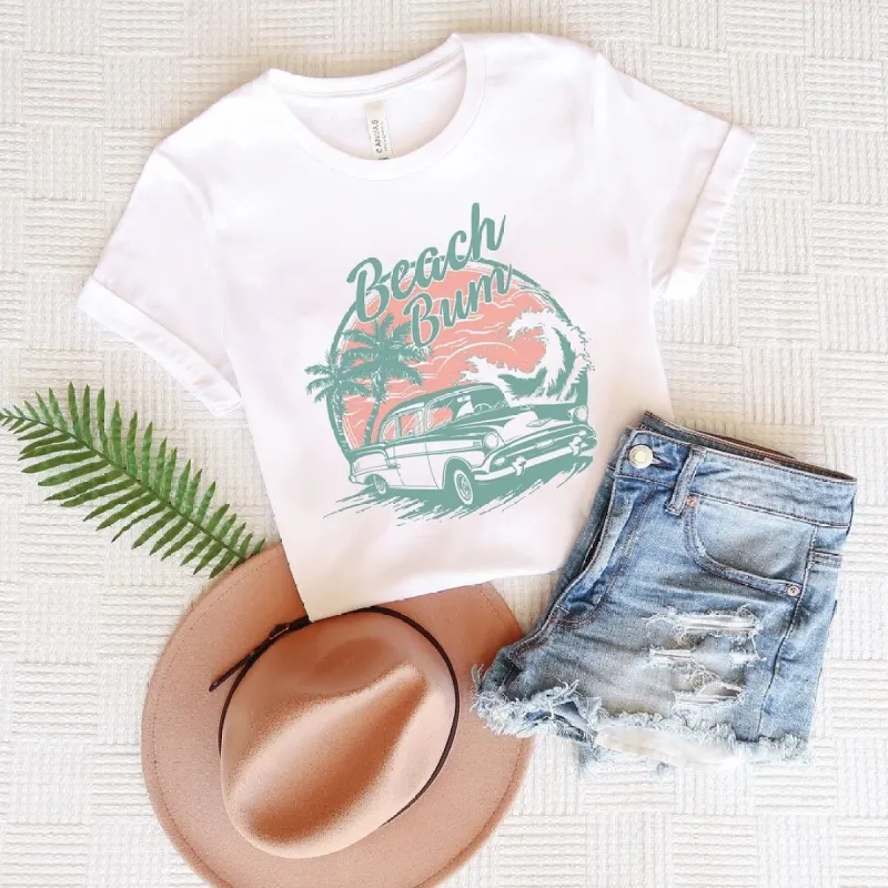 Beach Bum Vintage Car Short Sleeve Crewnneck Tee sold by Zulily