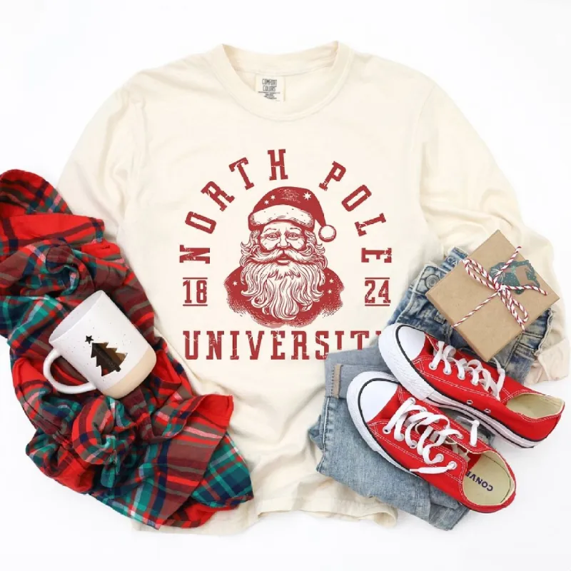 North Pole Santa 1824 Garment Dyed Long Sleeve sold by Zulily