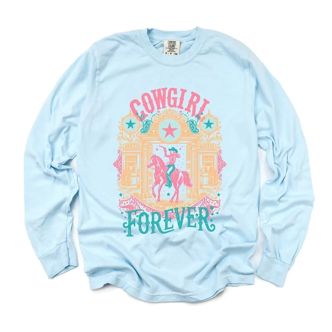 Cowgirl Forever Garment Dyed Long Sleeve sold by Zulily
