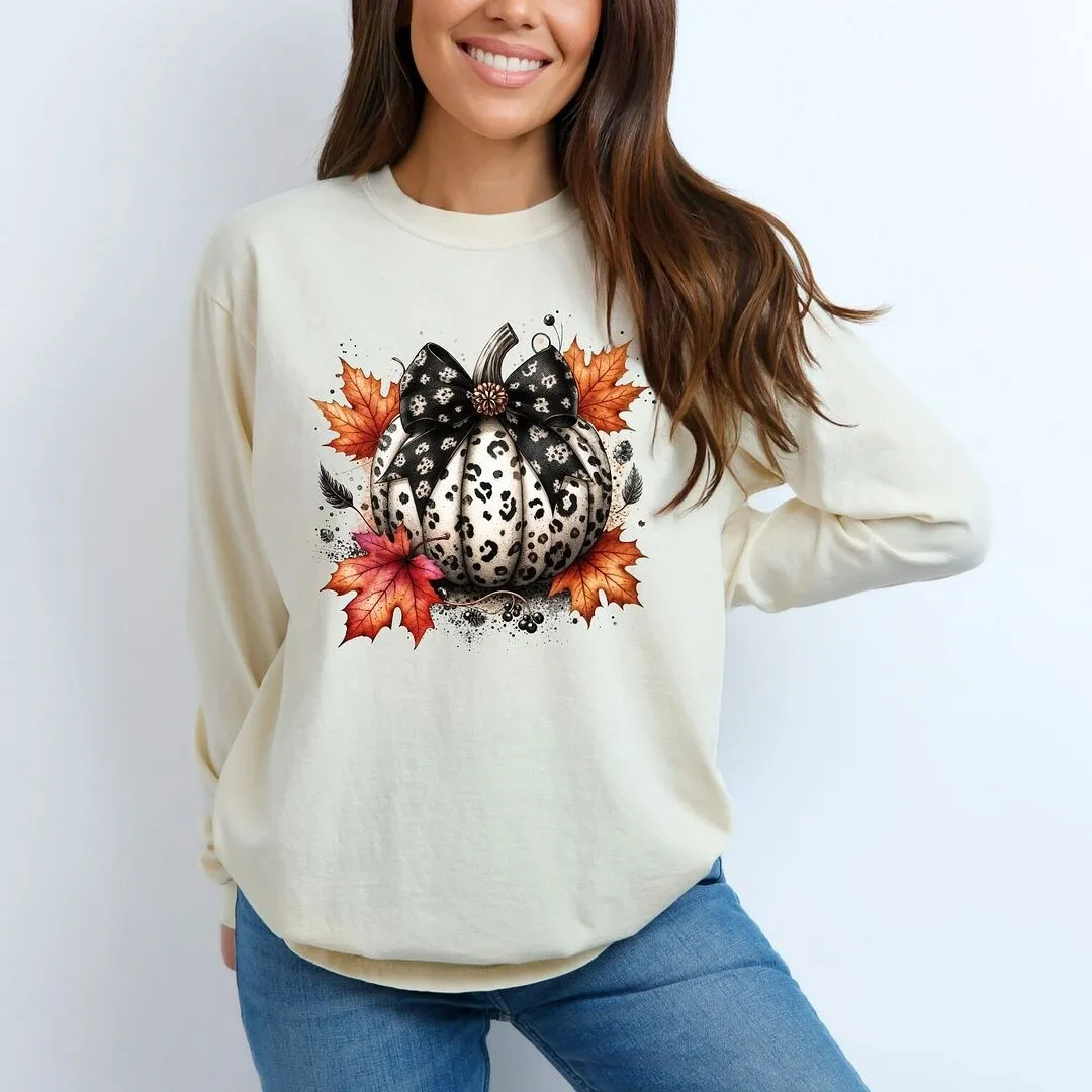 Coquette Animal Print Pumpkin Garment Dyed Long Sleeve sold by Zulily product image thumbnail 3