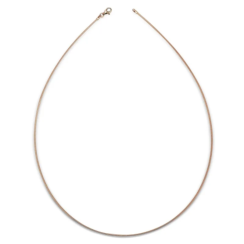 Italian Sterling Silver Round 2mm Rose-gold-plated Omega Necklace (16-20') - Pink sold by Zulily