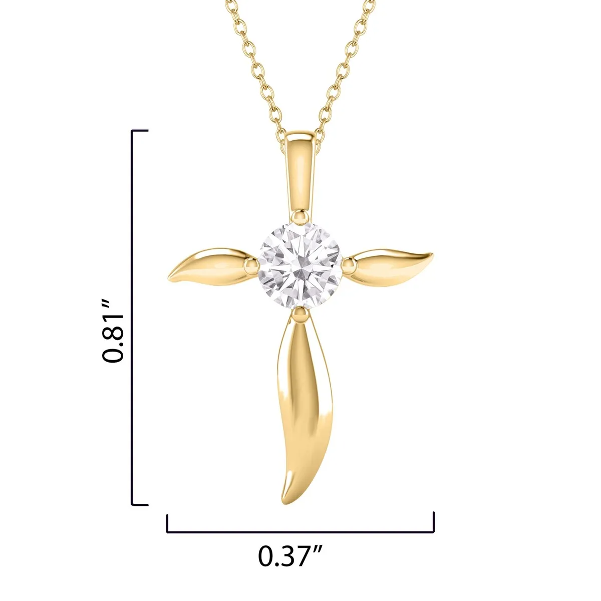 18K Gold Over Sterling Silver Natural White Topaz Cross Pendant sold by Zulily product image thumbnail 3