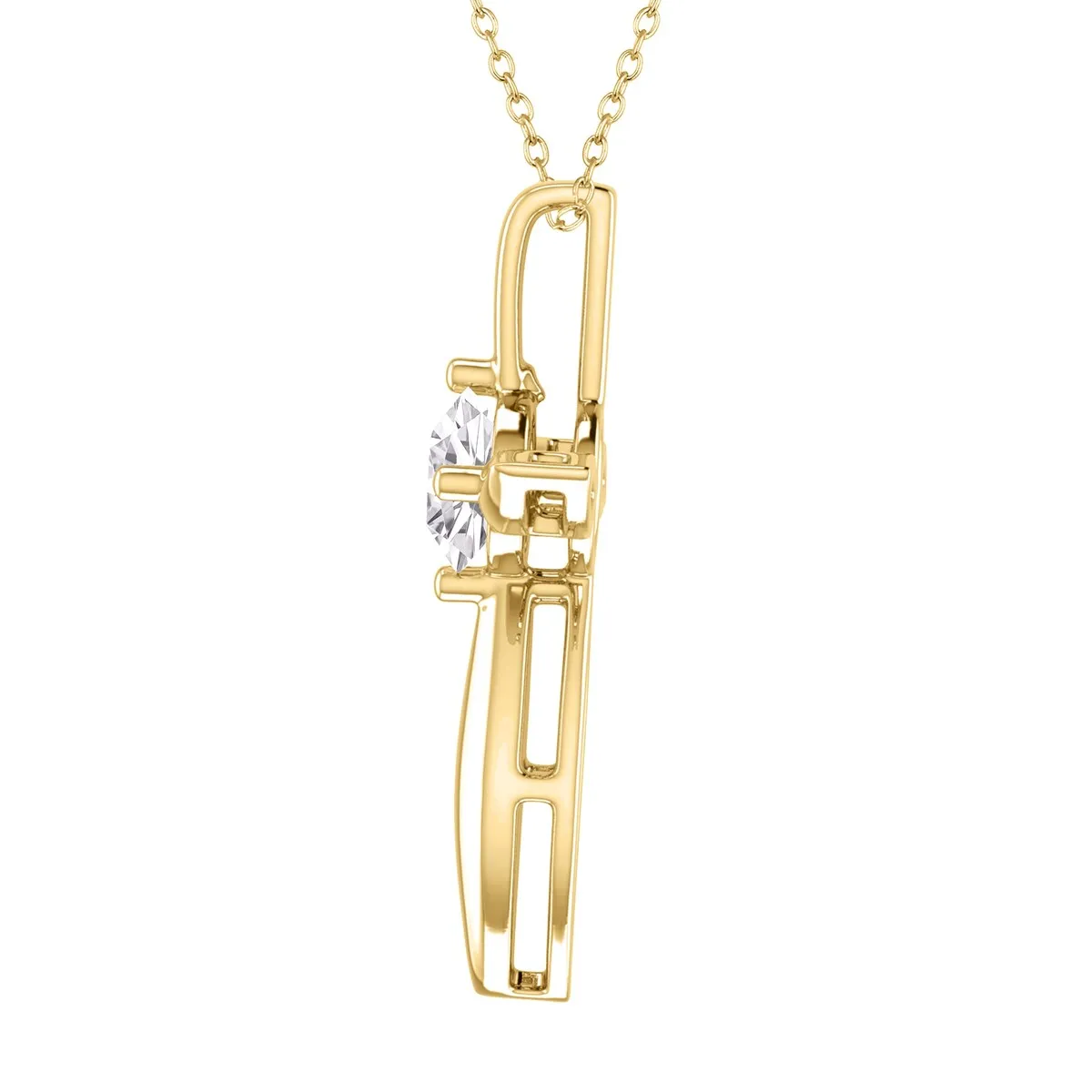 18K Gold Over Sterling Silver Natural White Topaz Cross Pendant sold by Zulily product image thumbnail 2