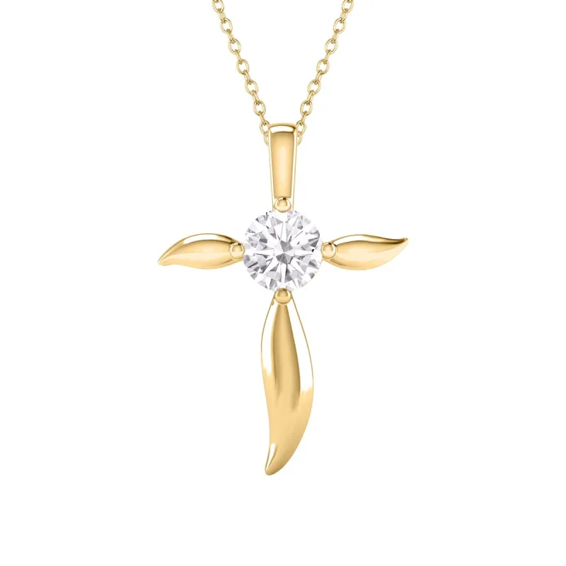 18K Gold Over Sterling Silver Natural White Topaz Cross Pendant sold by Zulily