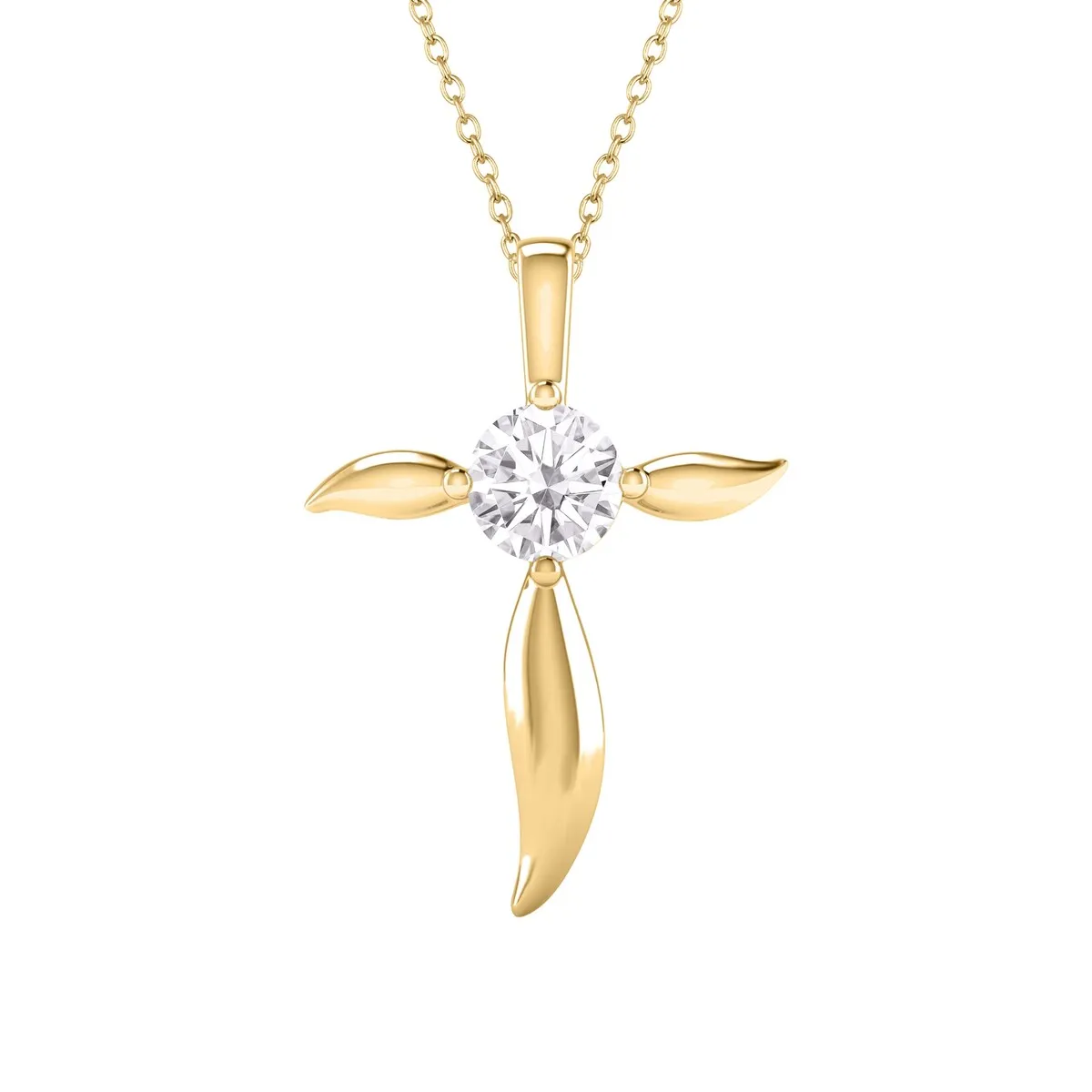18K Gold Over Sterling Silver Natural White Topaz Cross Pendant sold by Zulily
