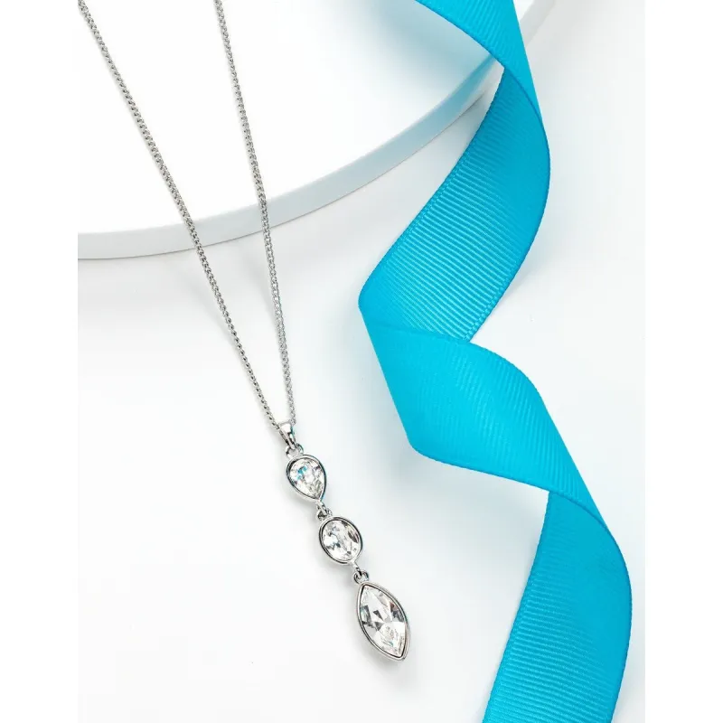 Clear Swarovski Crystal Three Stone Necklace sold by Zulily