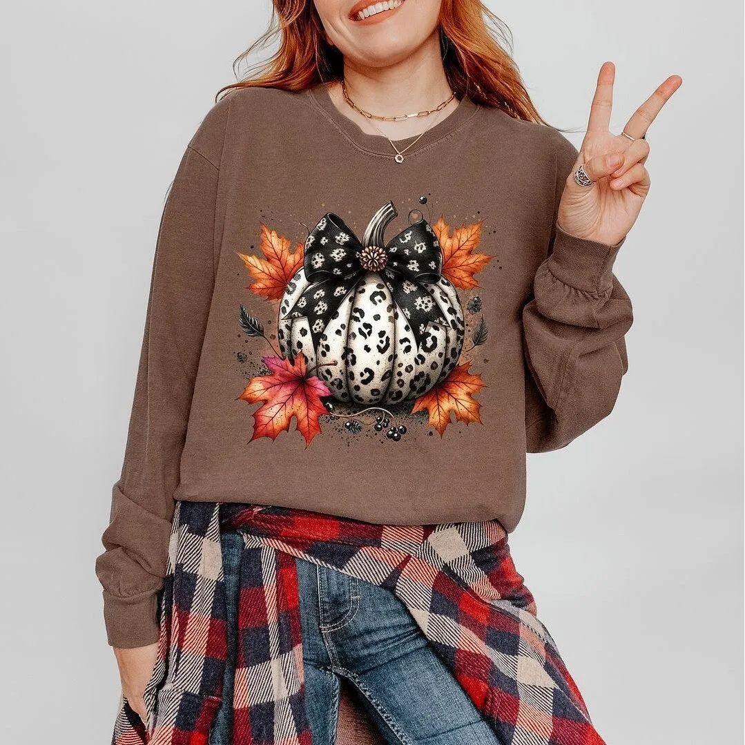 Coquette Animal Print Pumpkin Garment Dyed Long Sleeve sold by Zulily product image thumbnail 3