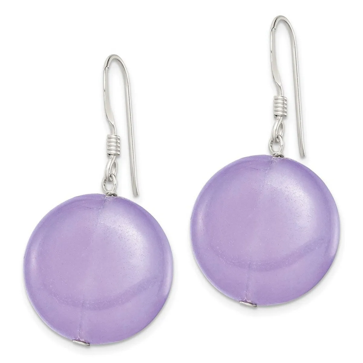 Curata 925 Sterling Silver 18.5x32mm Hook Lavender Dyed Jade Dangle Earrings sold by Zulily product image thumbnail 3