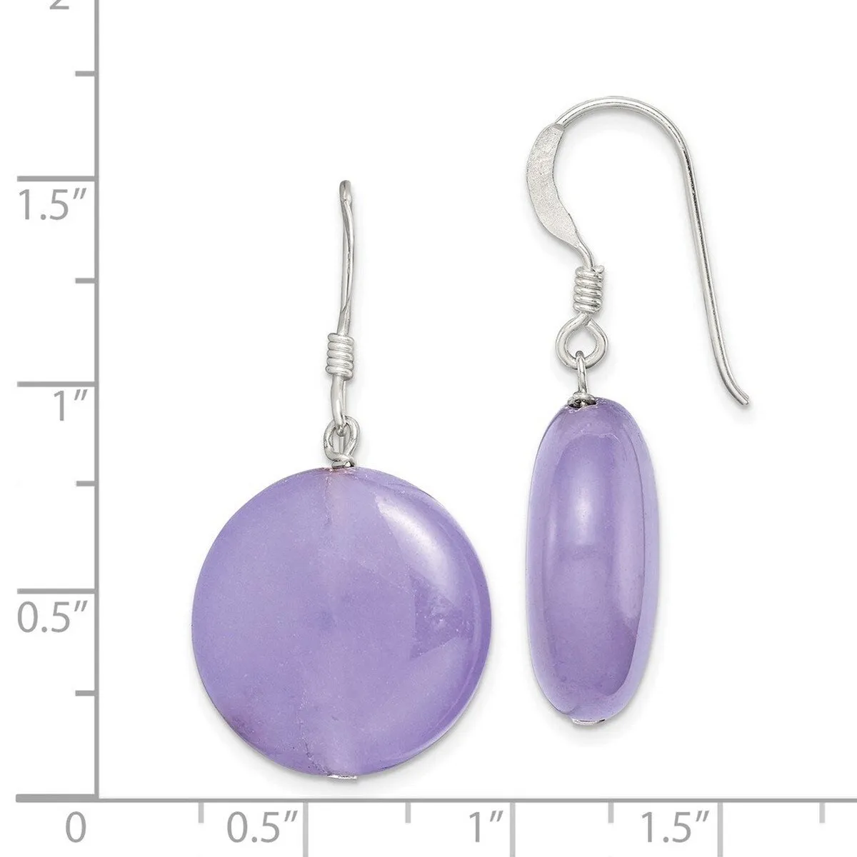 Curata 925 Sterling Silver 18.5x32mm Hook Lavender Dyed Jade Dangle Earrings sold by Zulily product image thumbnail 2