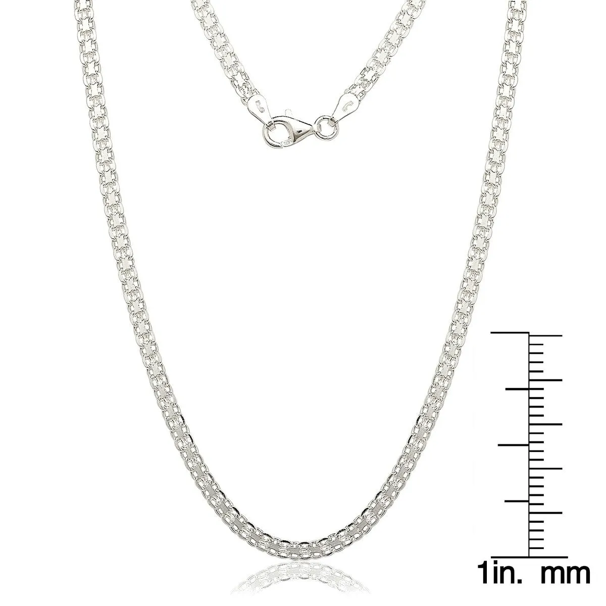 Sterling Silver Italian 3.5mm Bismark Chain Necklace - White sold by Zulily product image thumbnail 3