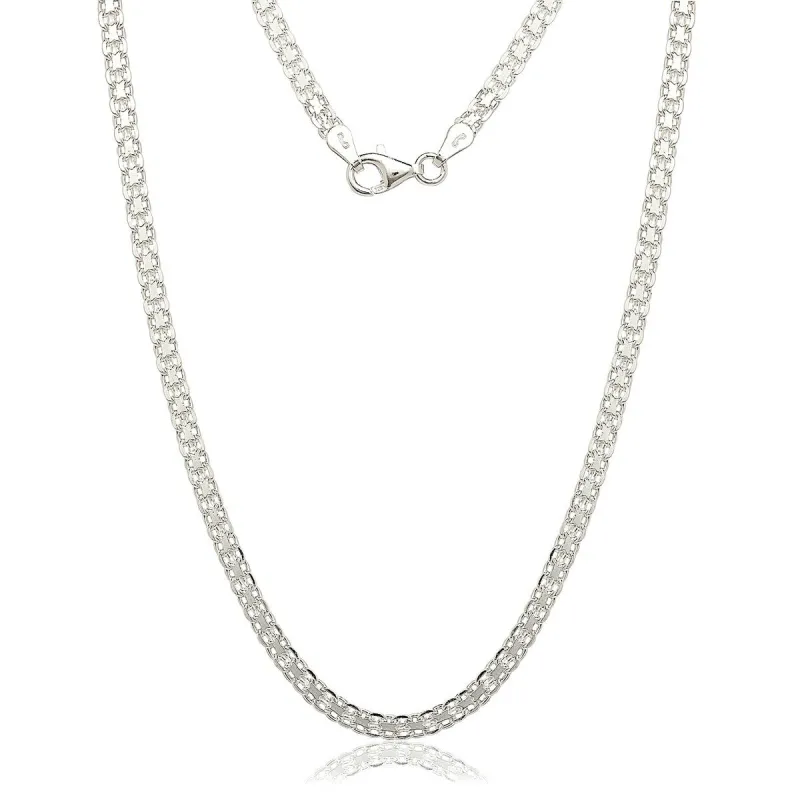 Sterling Silver Italian 3.5mm Bismark Chain Necklace - White sold by Zulily