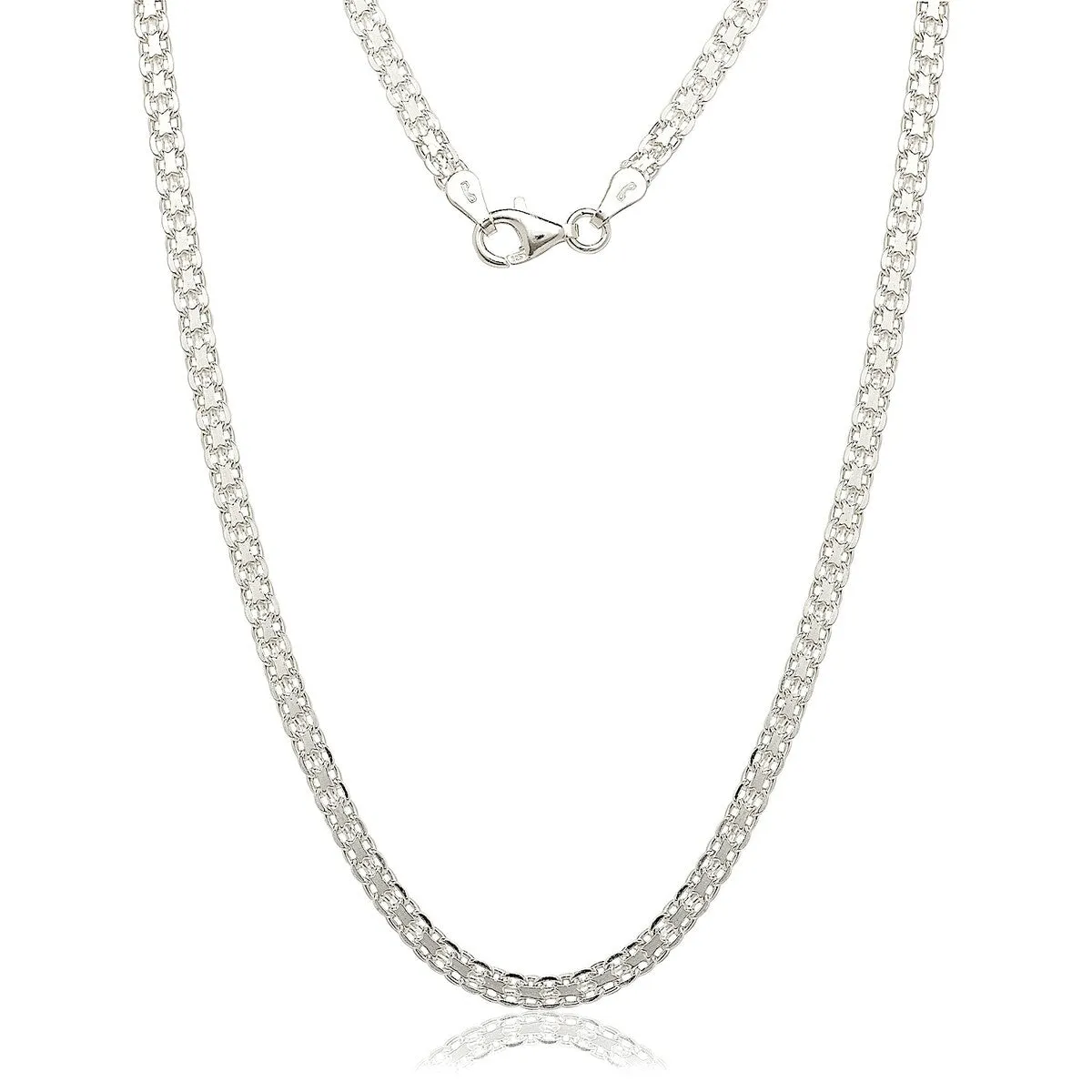 Sterling Silver Italian 3.5mm Bismark Chain Necklace - White sold by Zulily
