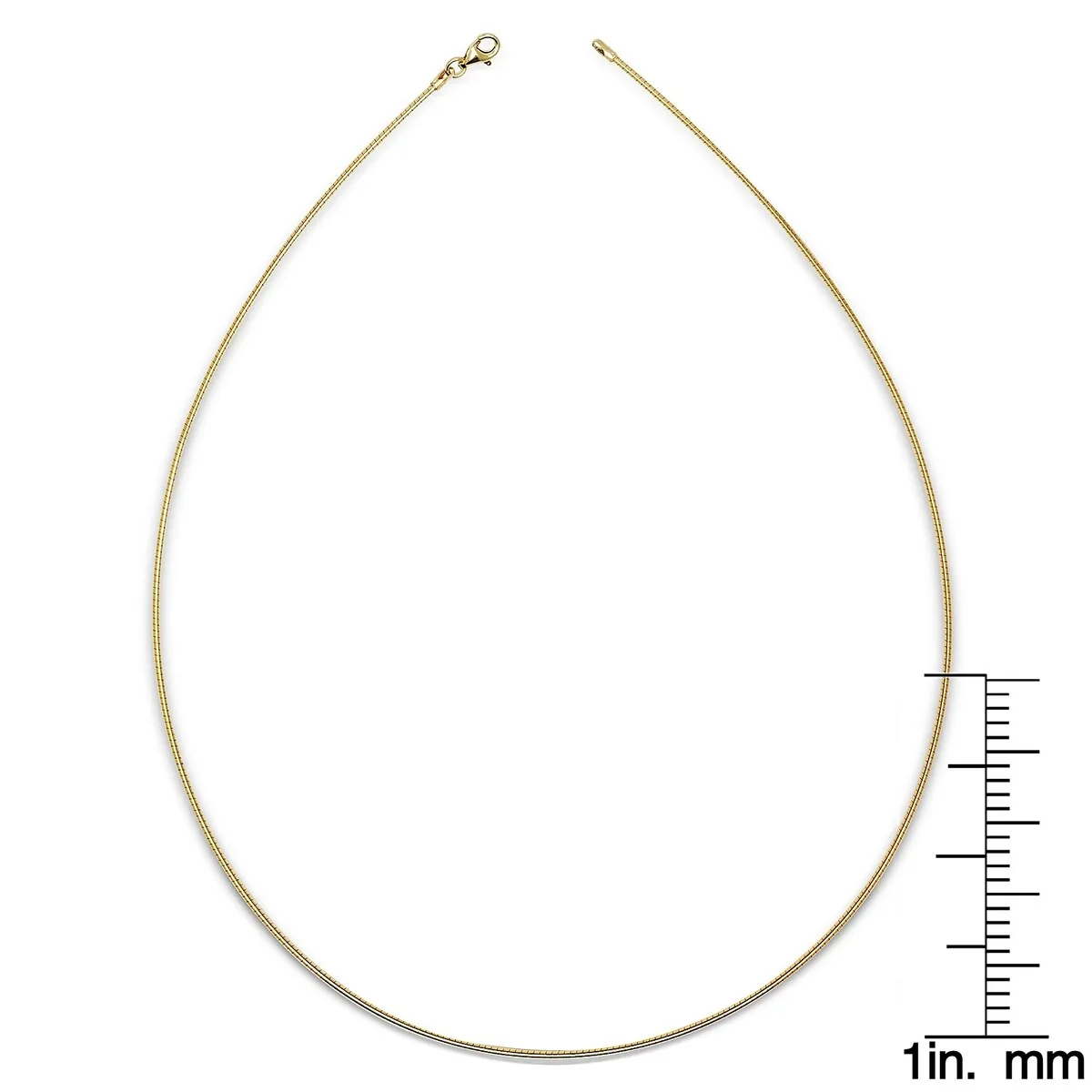 Italian Sterling Silver Round 2mm Yellow-gold-plated Omega Necklace (16-20') - Yellow sold by Zulily product image thumbnail 4