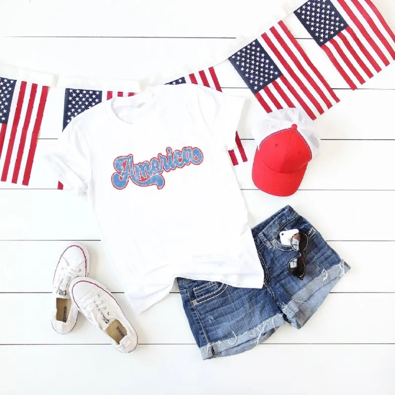 Grunge America Cursive Short Sleeve Crewnneck Tee sold by Zulily