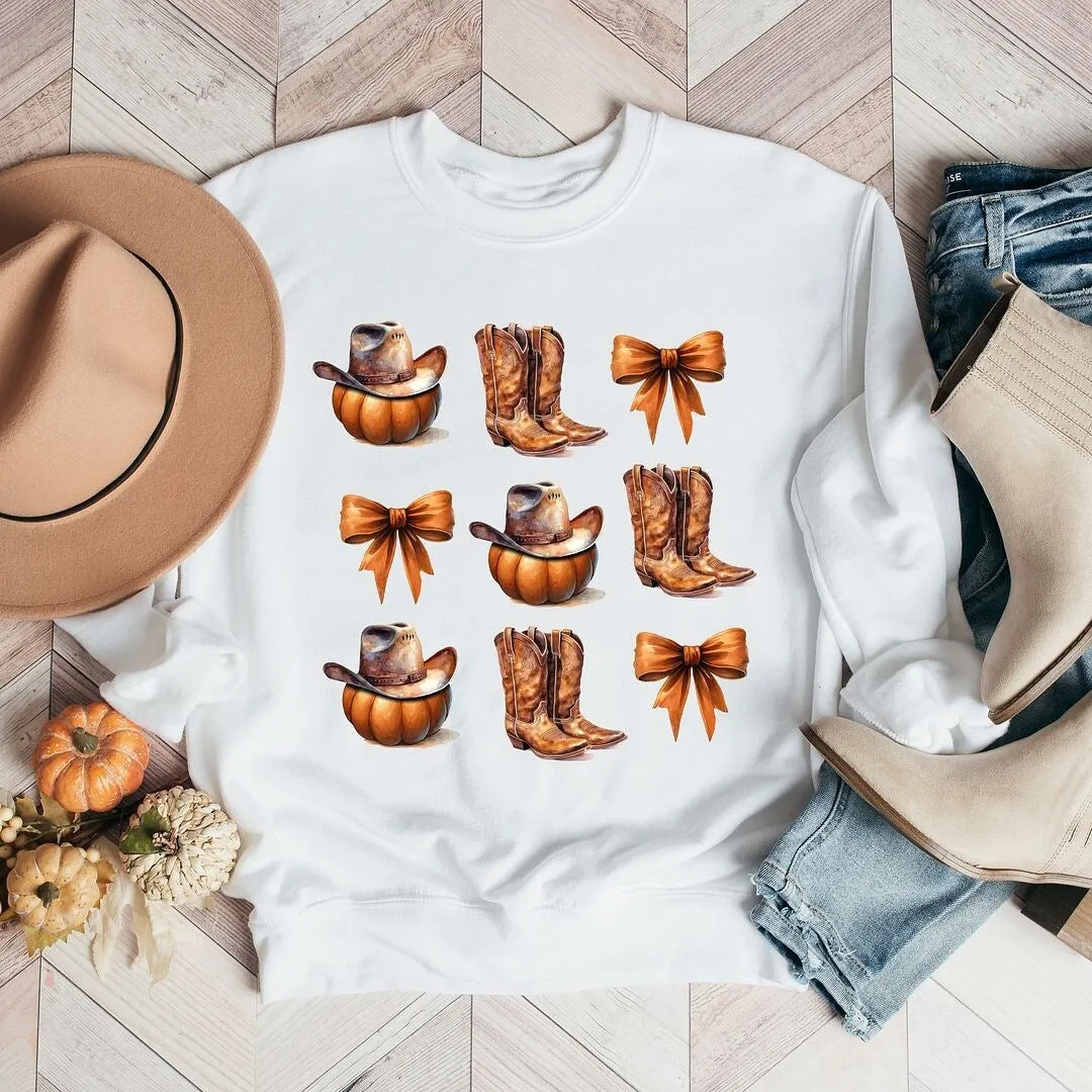 Coquette Pumpkin and Cowboy Boots Graphic Sweatshirt sold by Zulily
