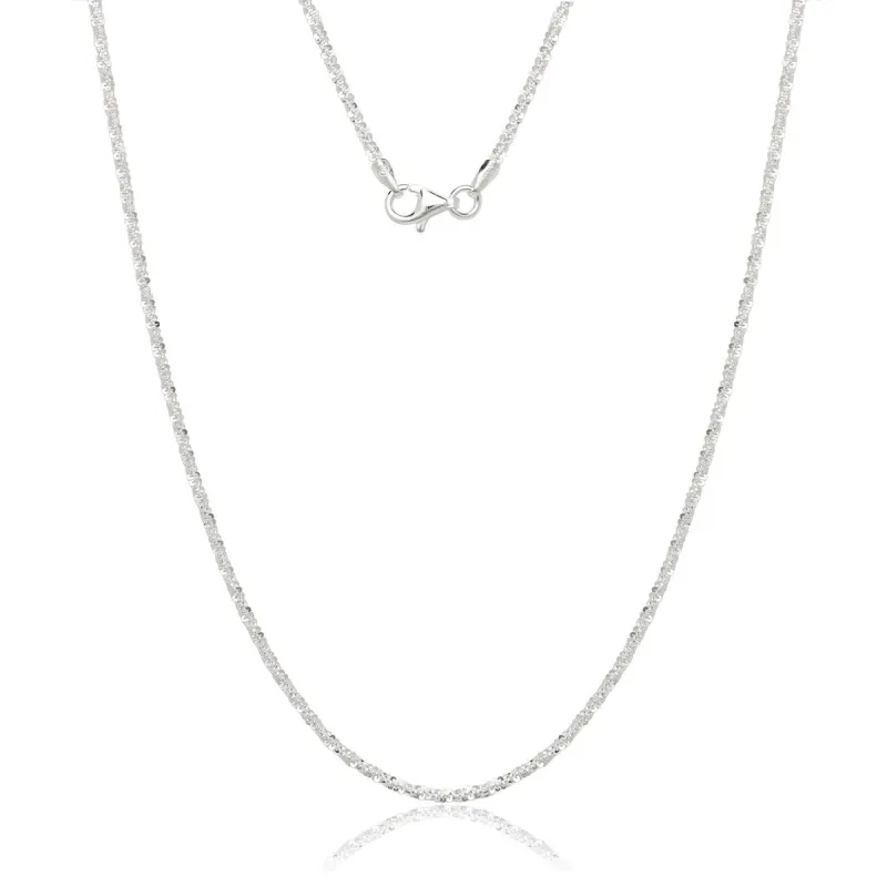 Curata Italian Sterling Silver Margarita Chain Necklace - White sold by Zulily