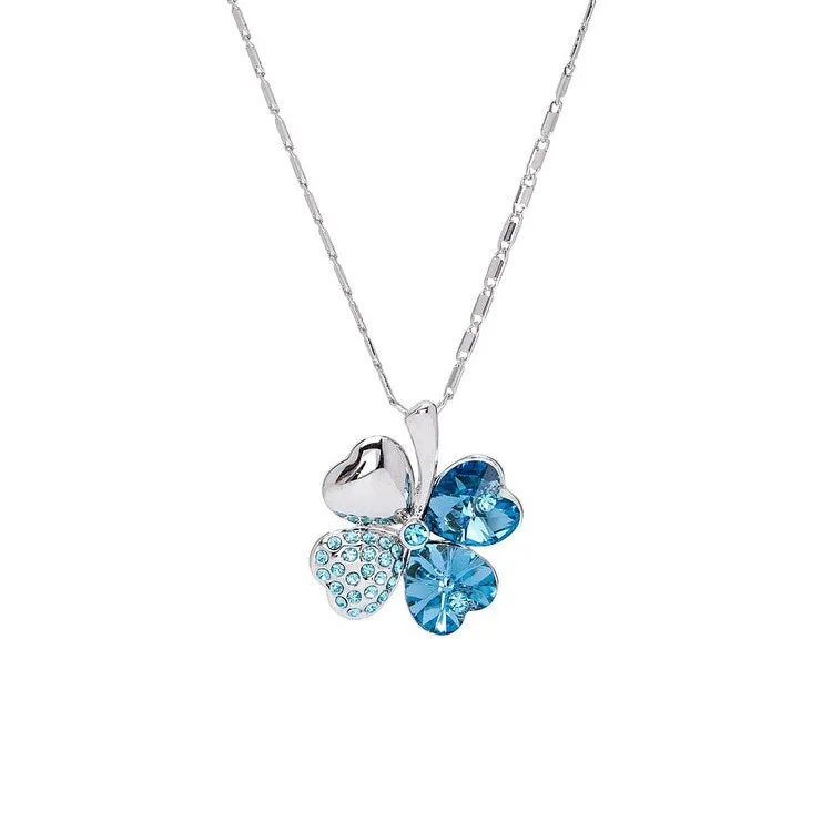 Crystal & Pave Four Leaf Clover Pendant Necklace sold by Zulily product image thumbnail 2