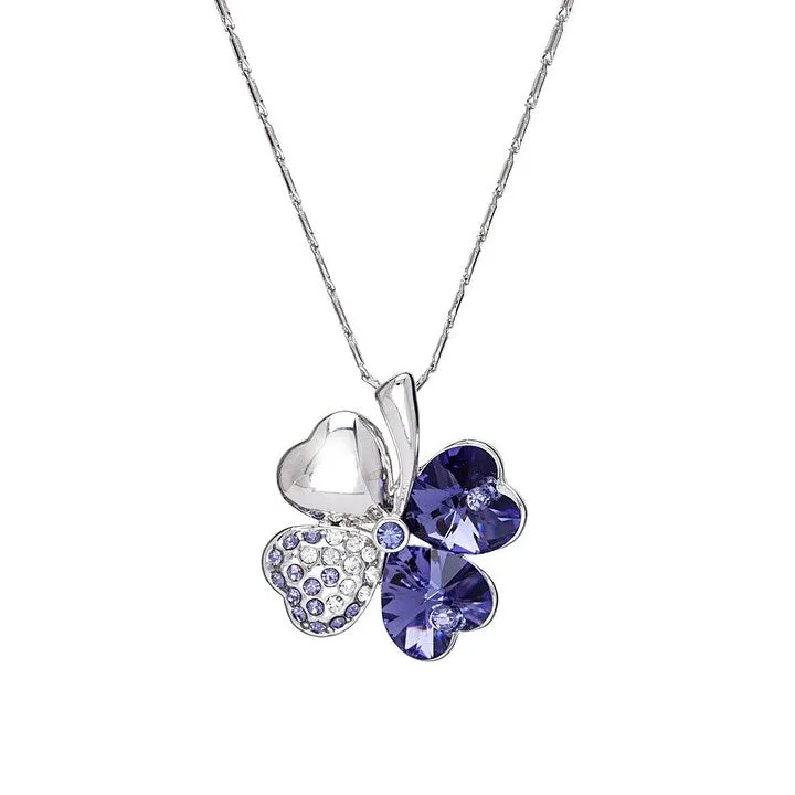 Crystal & Pave Four Leaf Clover Pendant Necklace sold by Zulily product image thumbnail 3
