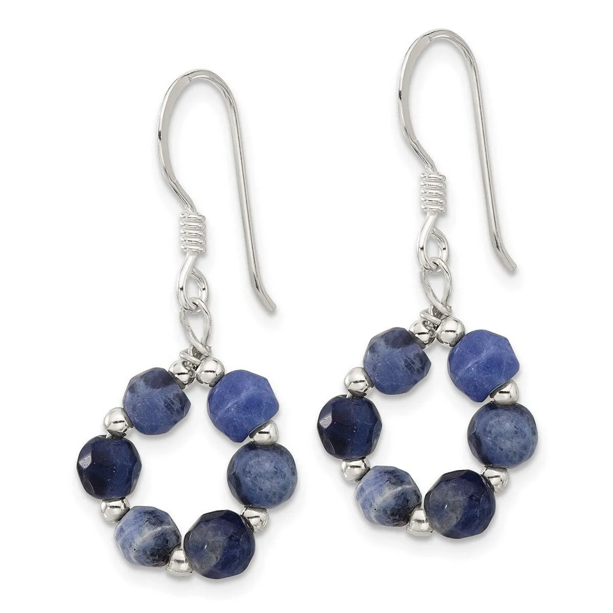 Curata 925 Sterling Silver 14.8x33.6mm Blue Sodalite Beaded Guardian Angel Hook Earrings sold by Zulily product image thumbnail 3