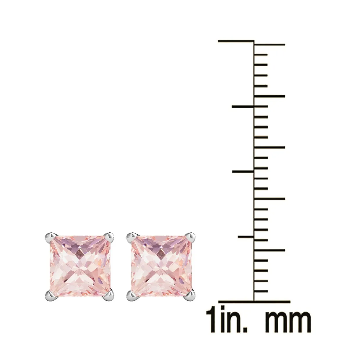 Square 1.80Cttw Morganite Stud Earrings in Sterling Silver sold by Zulily product image thumbnail 3