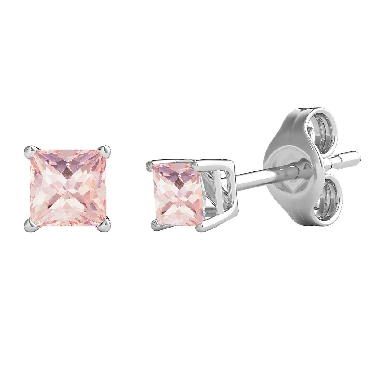 Square 1.80Cttw Morganite Stud Earrings in Sterling Silver sold by Zulily product image thumbnail 2