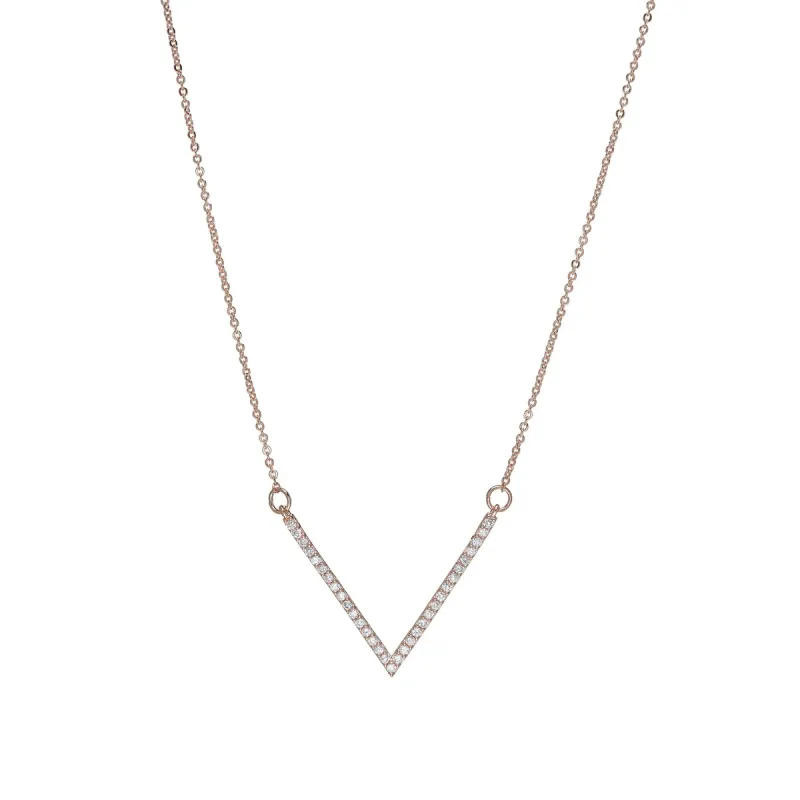 Rose Goldtone Clear Swarovski Crystal V Shape Necklace sold by Zulily