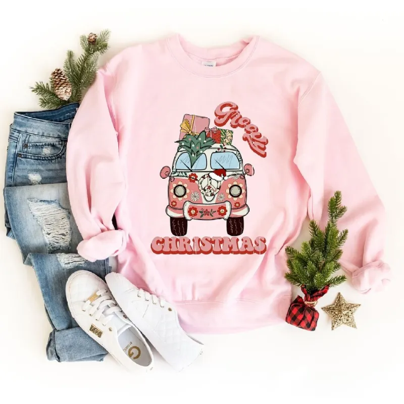 Retro Van Groovy Christmas Graphic Sweatshirt sold by Zulily