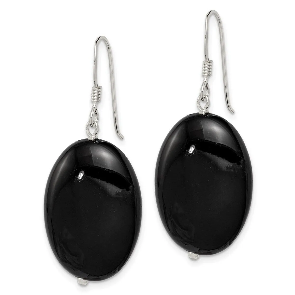 Curata 925 Sterling Silver 16x41mm Hook Black Agate Earrings sold by Zulily product image thumbnail 3