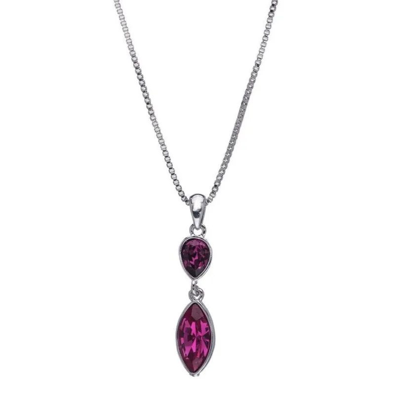 Amethyst & Fuchsia Swarovski Crystal Marquis Drop Pendant Necklace sold by Zulily