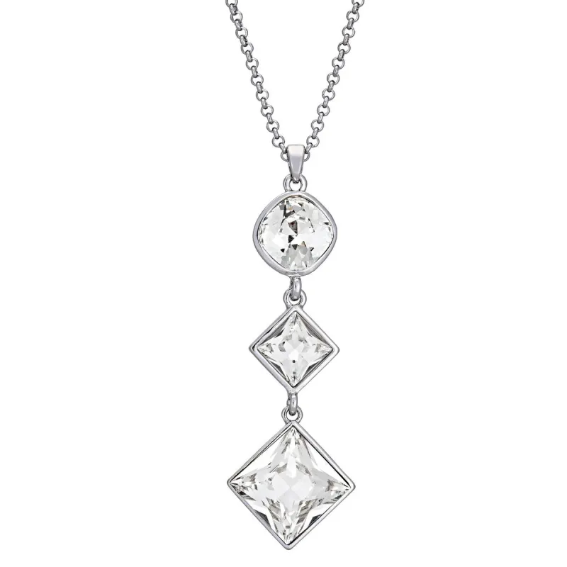 Clear Geometric Swarovski Crystal Drop Necklace sold by Zulily