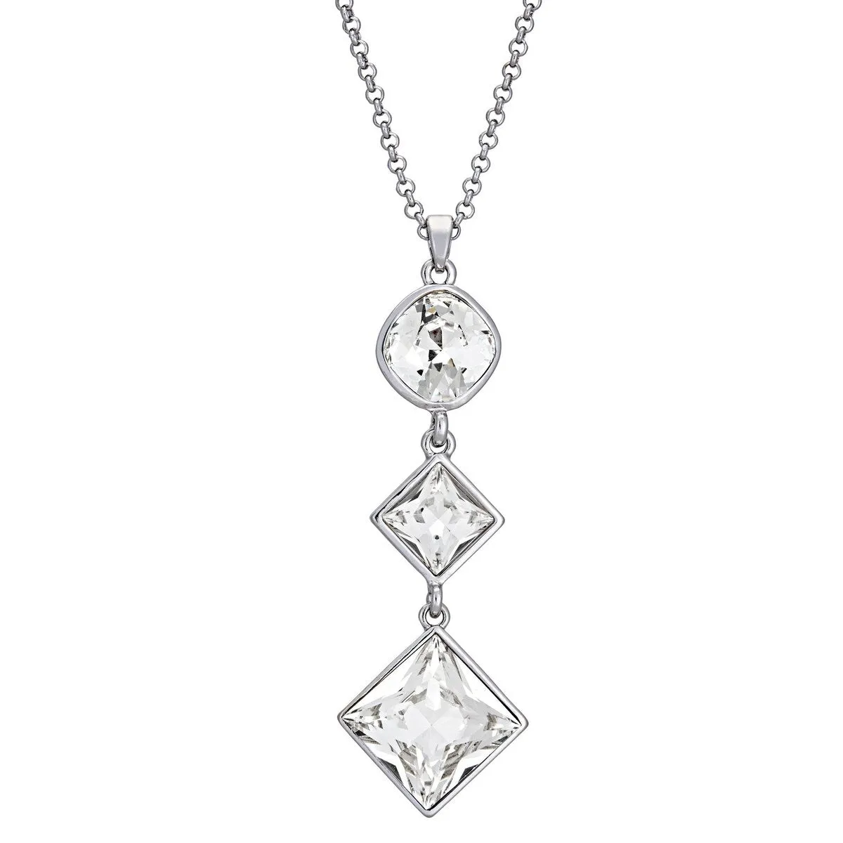 Clear Geometric Swarovski Crystal Drop Necklace sold by Zulily